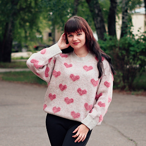 Тёплый свитер с сердечками #WARMSWAY