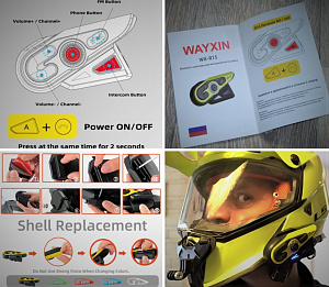 Шикарная мотогарнитур для шлема WAYXIN R15